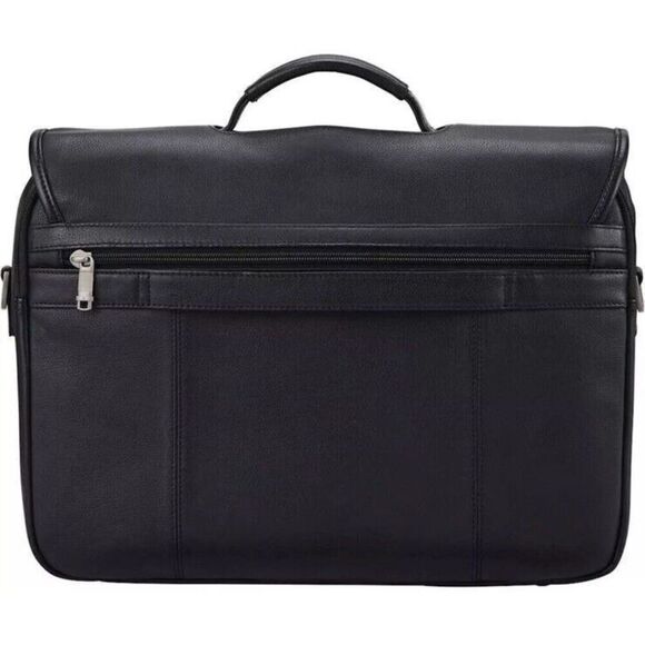 Samsonite Classic Leather FlapOver Briefcase 15.6" Laptop Black 126040-1041 - Picture 3 of 7